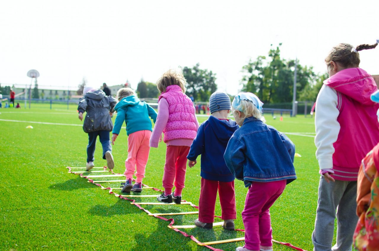 Children playing together outside.